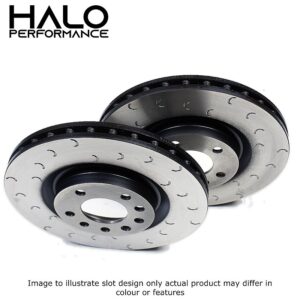 BMW M135i M140i Rear 2-Piece C-Hook Grooved Brake Discs